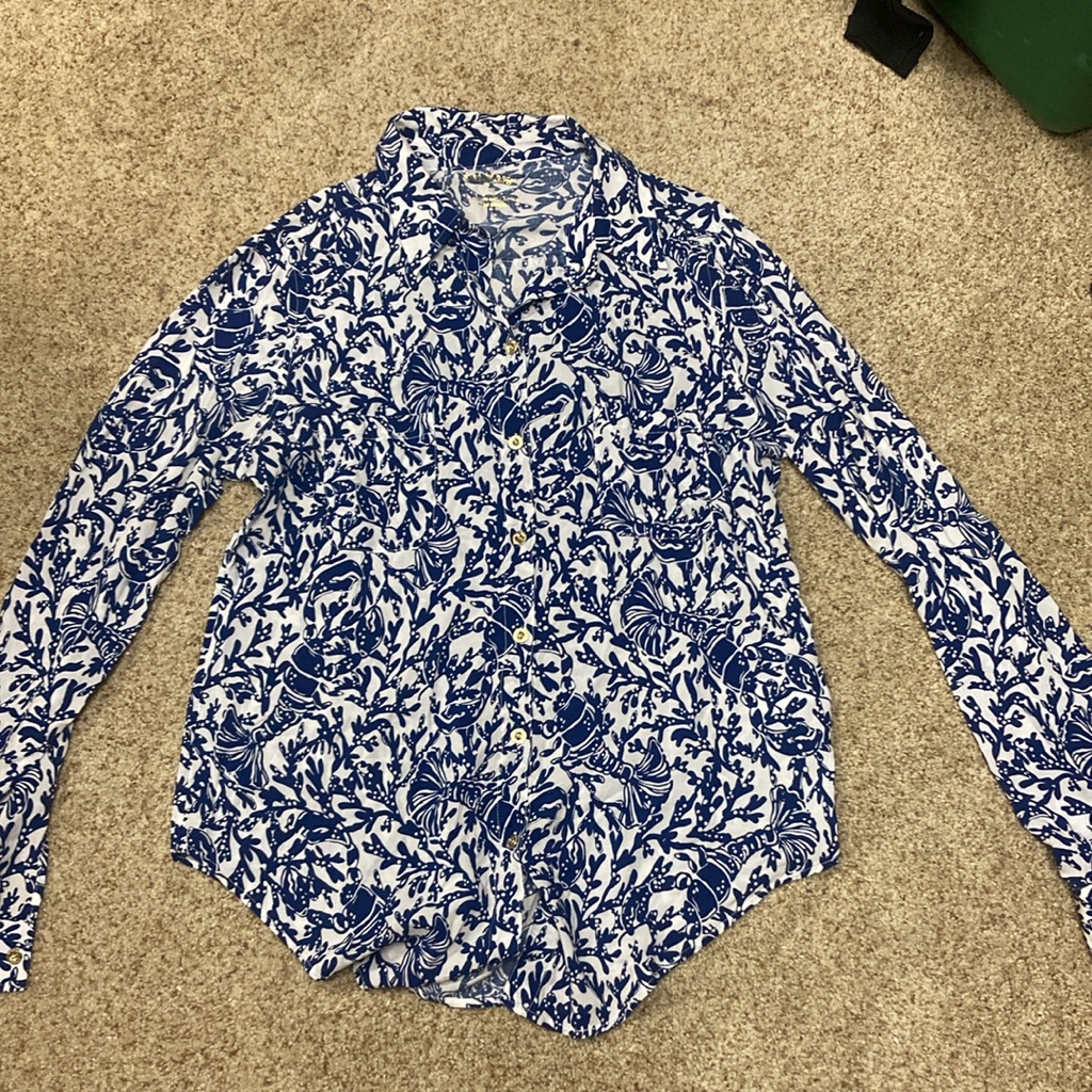 Lilly Pulitzer Button Down Blue Top